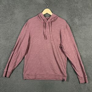 Faherty Hoodie Mens Large Red Sunwashed Slub Hoodie Organic Cotton